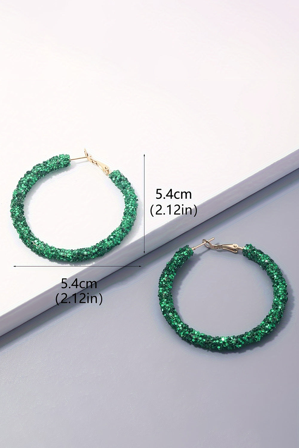 Dark Green St. Patricks Fashion Daring Sequin Loop Earrings