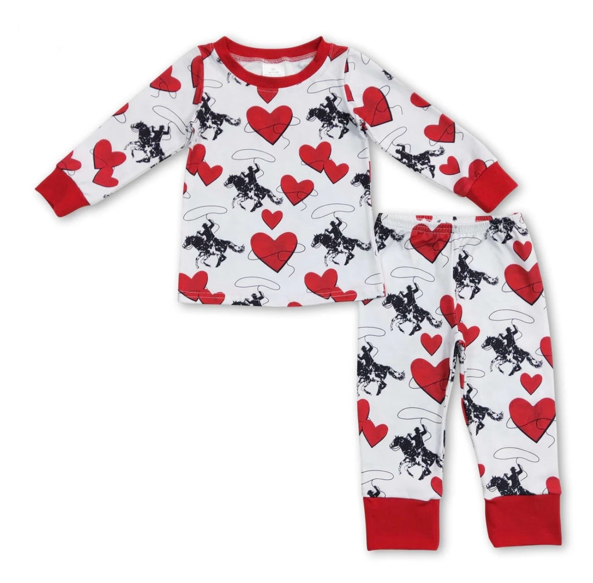 rodeo kids boys valentines pajamas