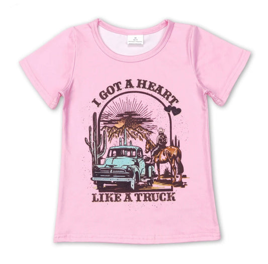 I got a heart like a truck girls western shirt