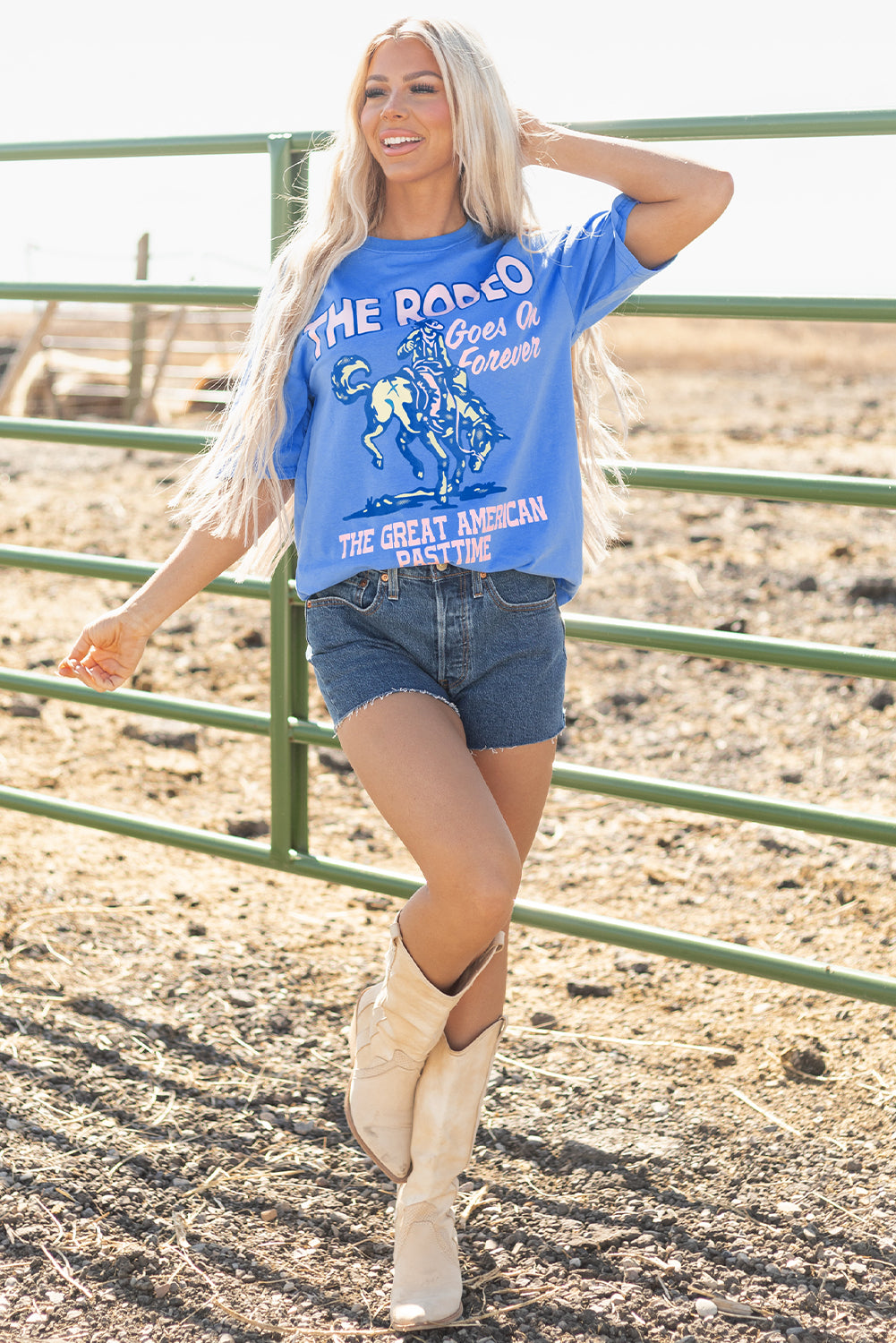 Sky Blue Rodeo Forever Western Graphic Tee